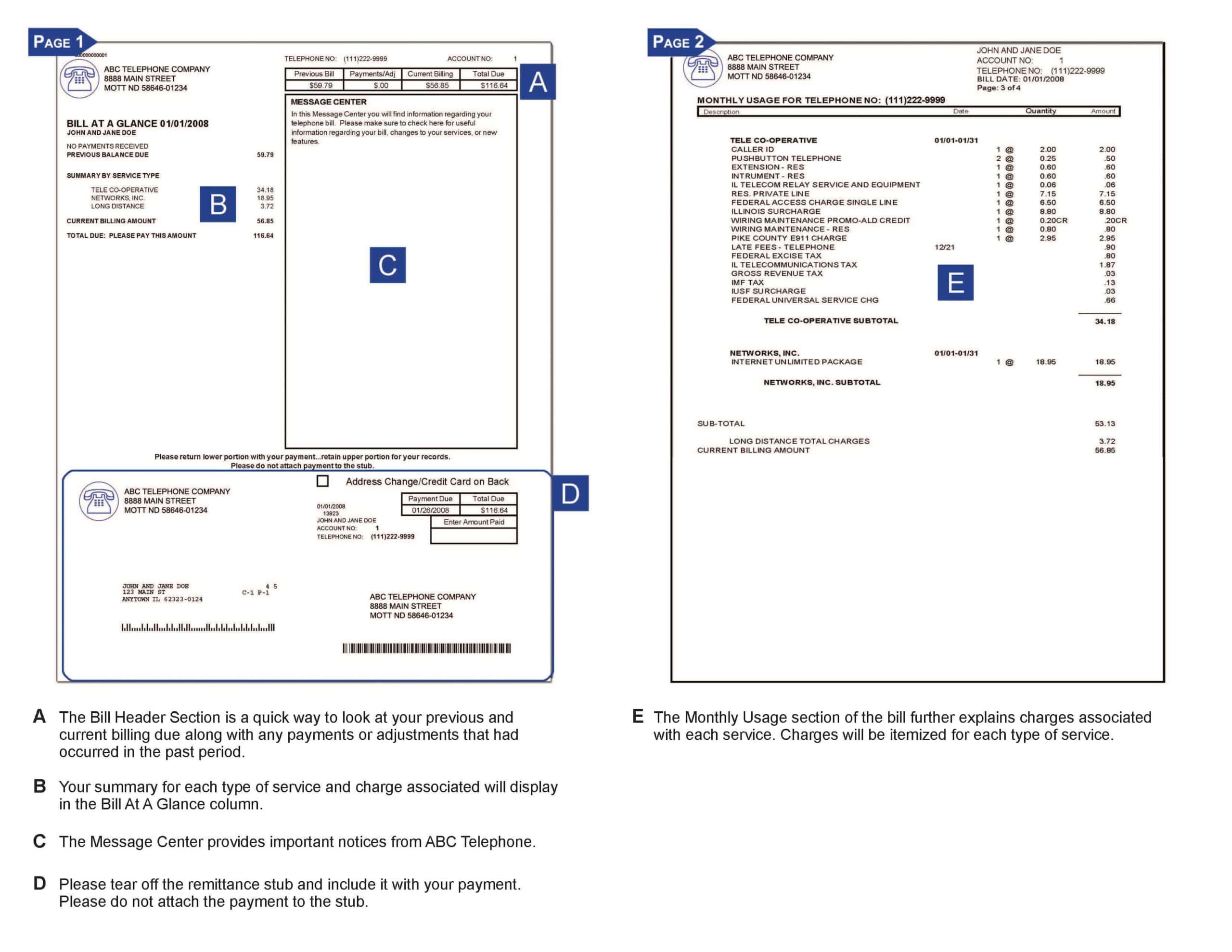 Example Bill, Page 1